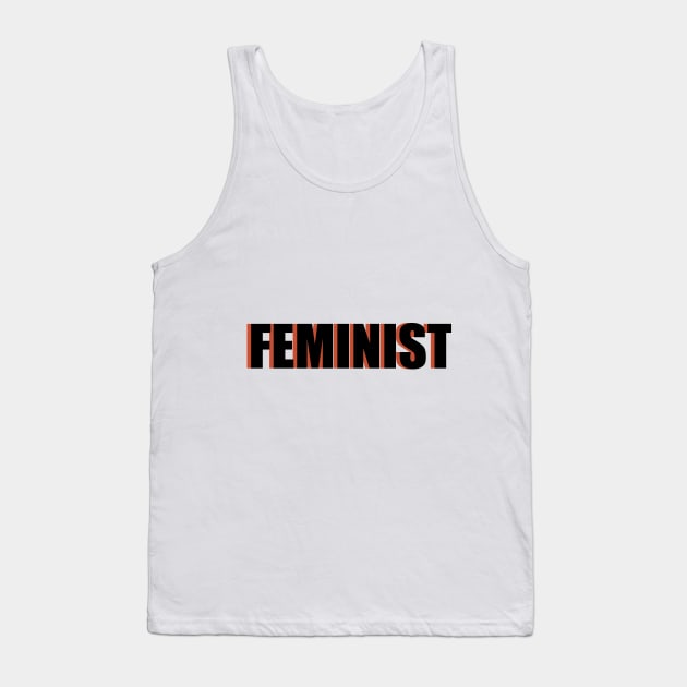 FEMINIST (red-ish orange) Tank Top by planetary